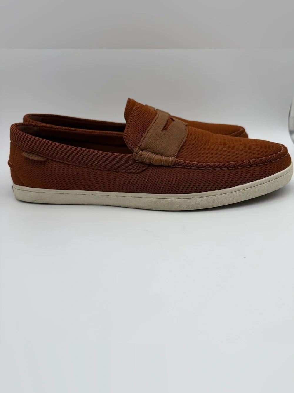 Cole Haan Men’s Nantucket Knit Loafers Boat Shoes Burnt Orange 12